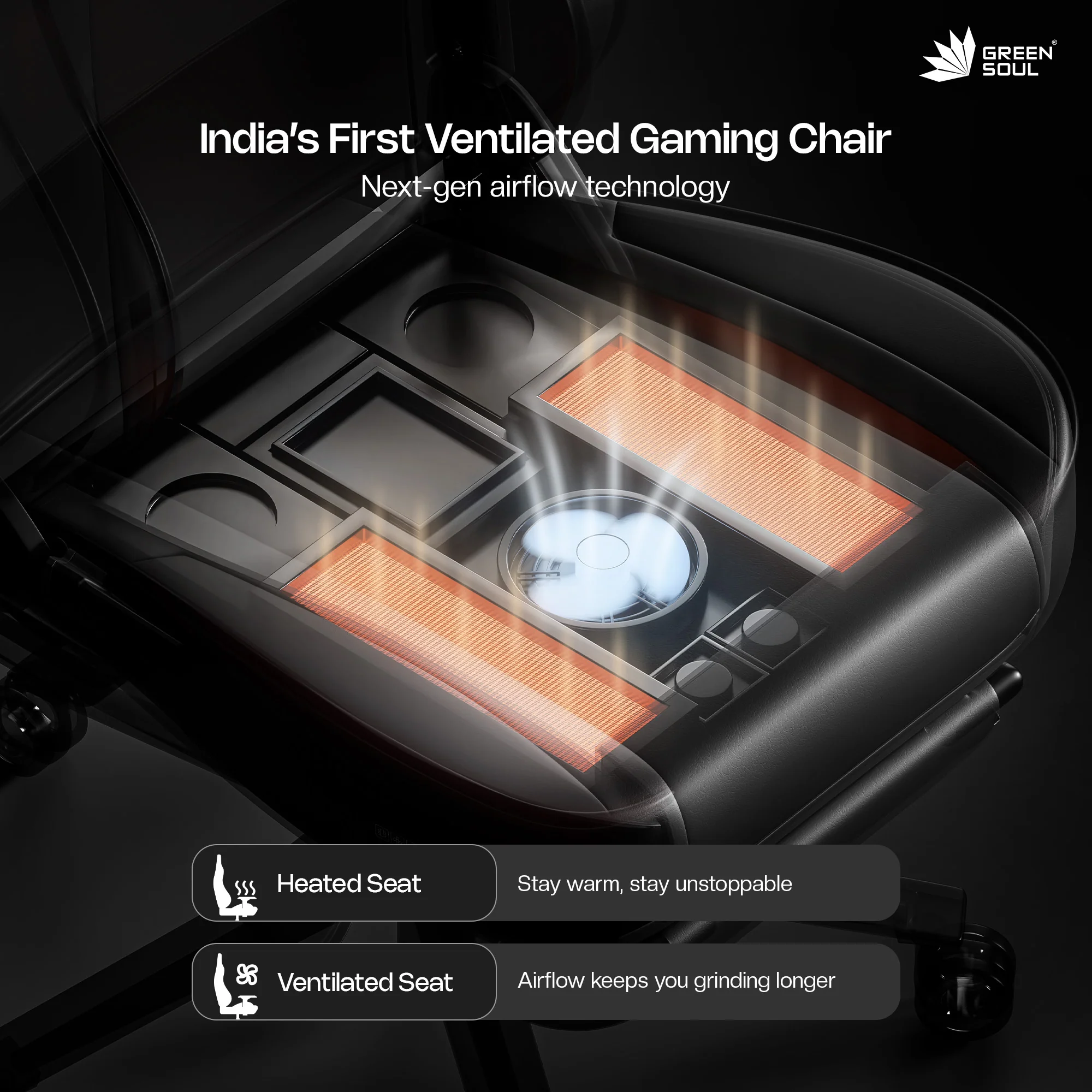 Green Soul Renewed Monster Pro Gaming Chair with Ventilated Seats - Image 26