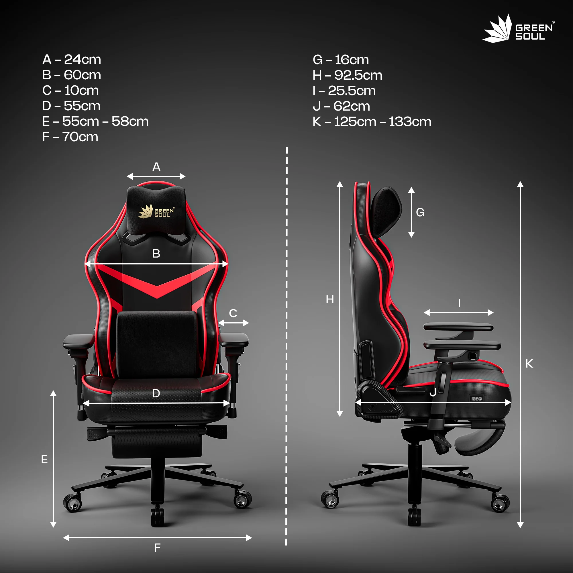 Green Soul Renewed Monster Pro Gaming Chair with Ventilated Seats - Image 9