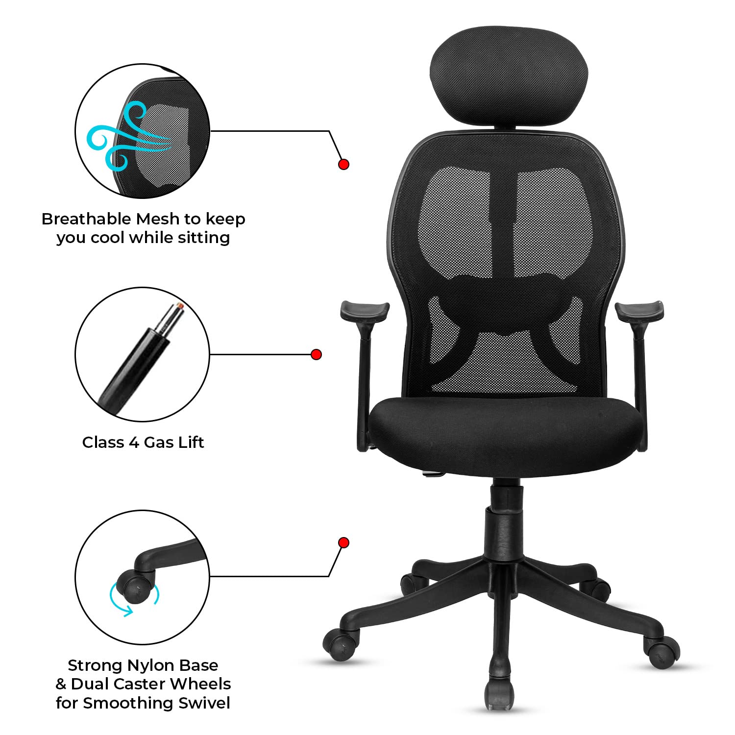 Green Soul Renewed New York Go High Back Mesh Office Chair - Image 3