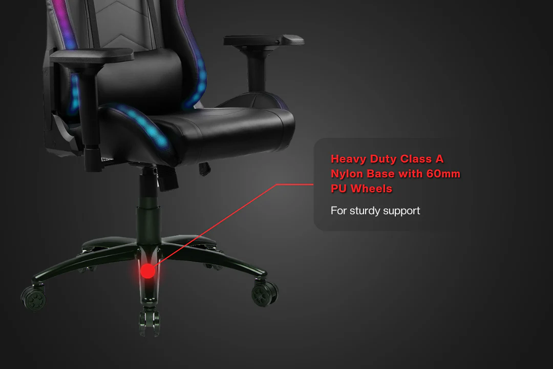 Green Soul Renewed Thunder Gaming Chair with LED RGB Lights - Image 11