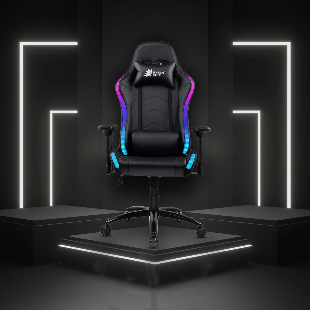 Green Soul Renewed Thunder Gaming Chair with LED RGB Lights - Image 9