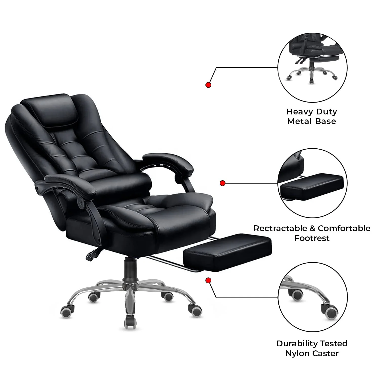 Green Soul Renewed Urbane Pro Leatherette Executive Chair - Image 4