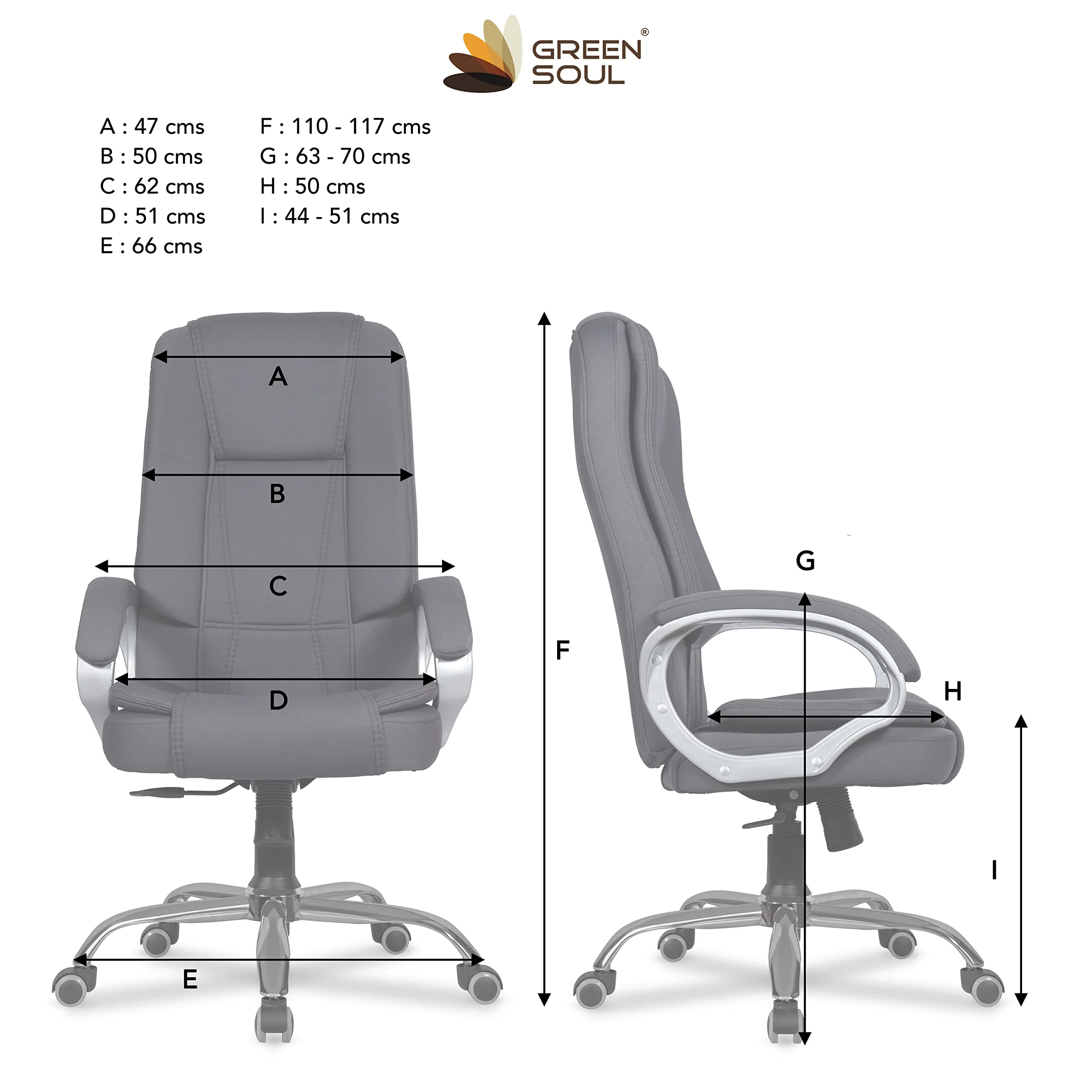 Green Soul Renewed Vienna Fabric Executive Chair - Image 6
