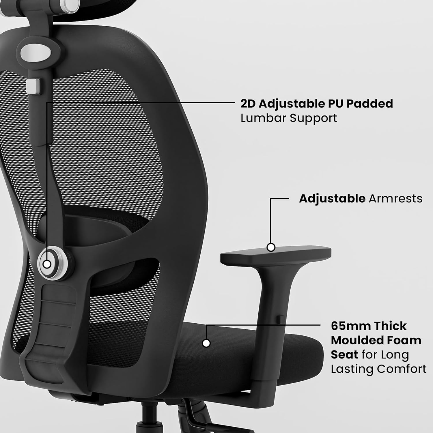 Green Soul Renewed Yoga High 1D Armrest Back Mesh Office Chair - Image 111