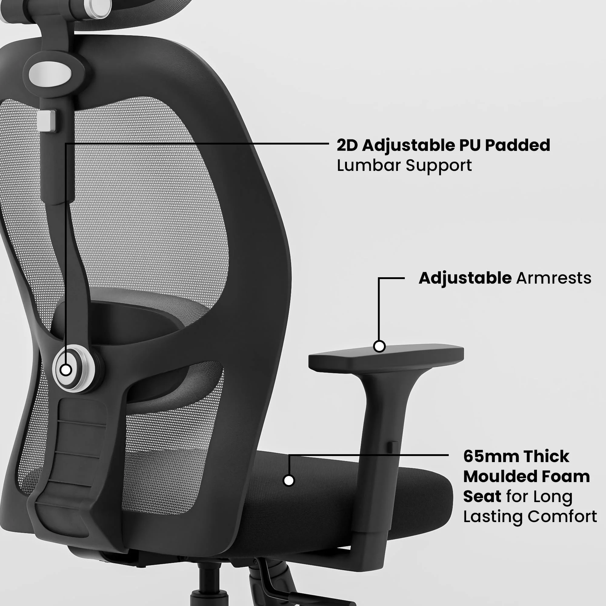 Green Soul Renewed Yoga High 1D Armrest Back Mesh Office Chair - Image 117