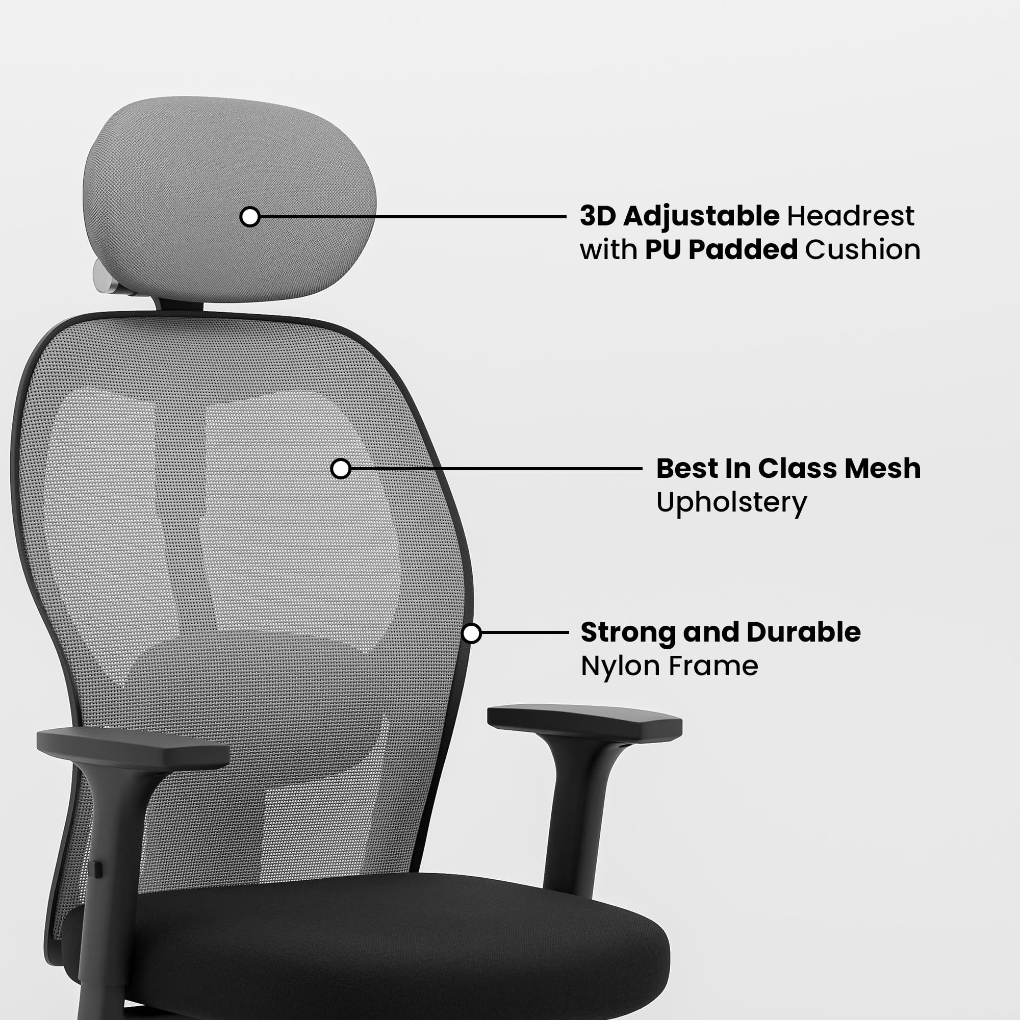 Green Soul Renewed Yoga High 1D Armrest Back Mesh Office Chair - Image 118