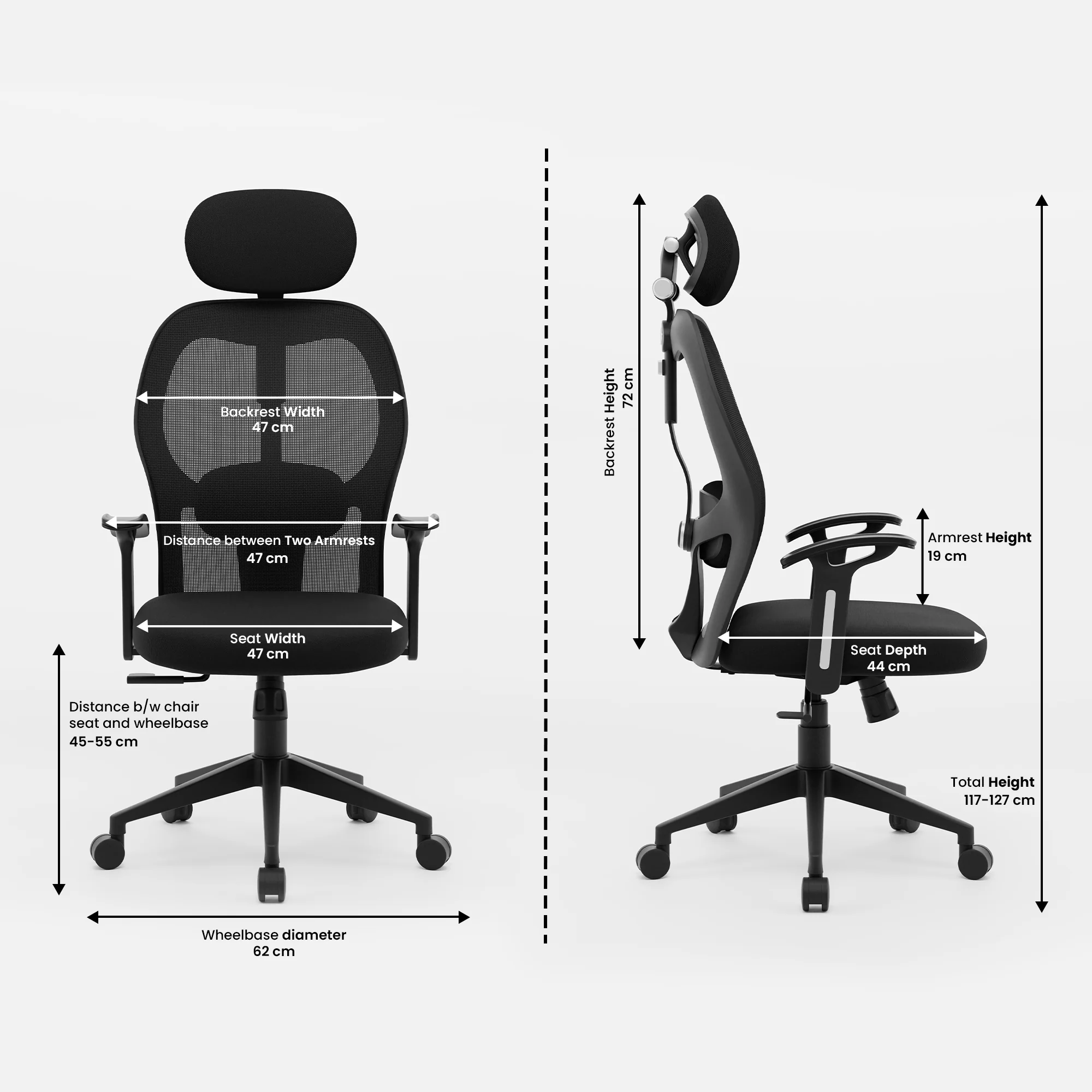 Green Soul Renewed Yoga High 1D Armrest Back Mesh Office Chair - Image 22