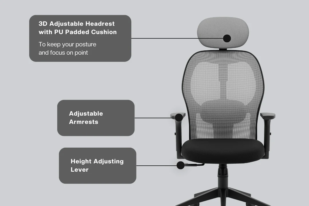Green Soul Renewed Yoga High 1D Armrest Back Mesh Office Chair - Image 33