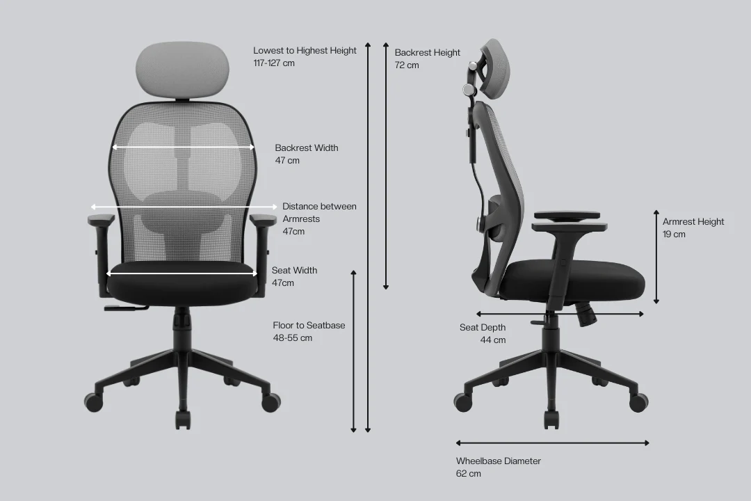 Green Soul Renewed Yoga High 1D Armrest Back Mesh Office Chair - Image 34