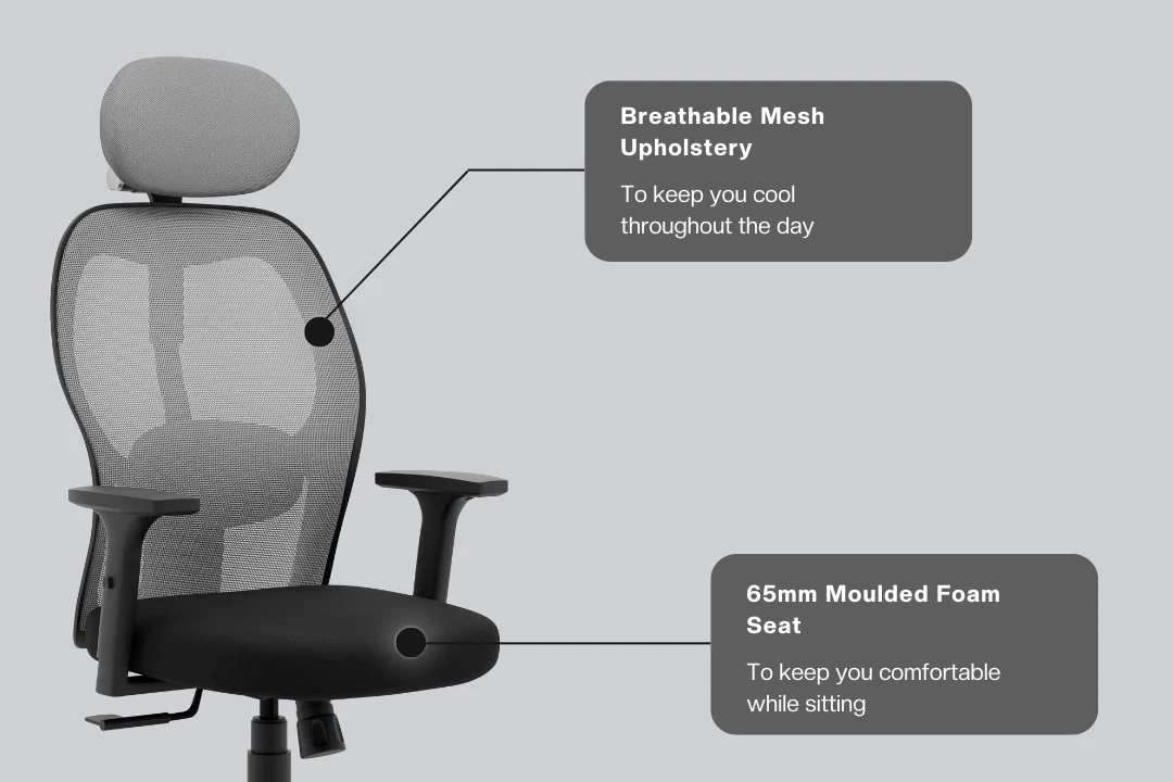 Green Soul Renewed Yoga High 1D Armrest Back Mesh Office Chair - Image 37