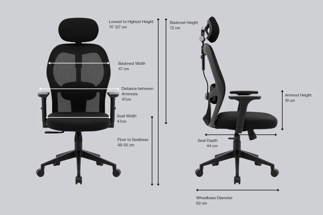 Green Soul Renewed Yoga High 1D Armrest Back Mesh Office Chair - Image 42
