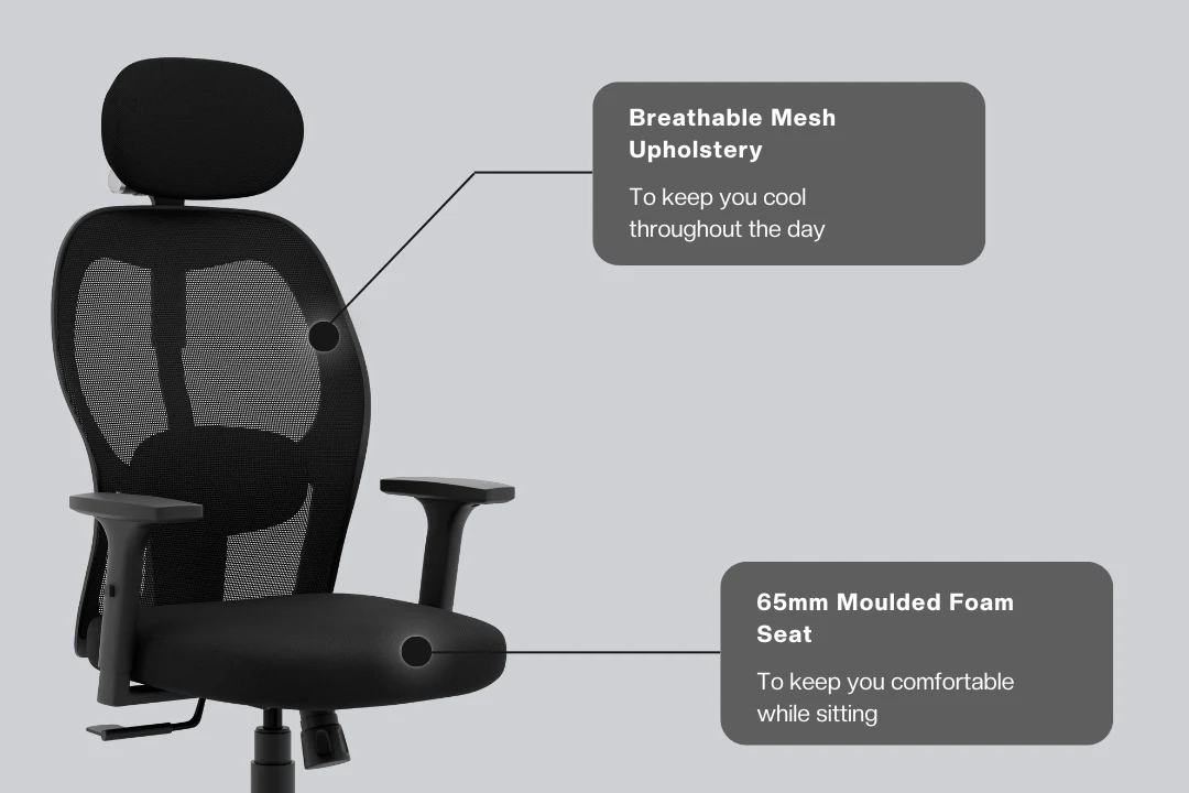 Green Soul Renewed Yoga High 1D Armrest Back Mesh Office Chair - Image 43