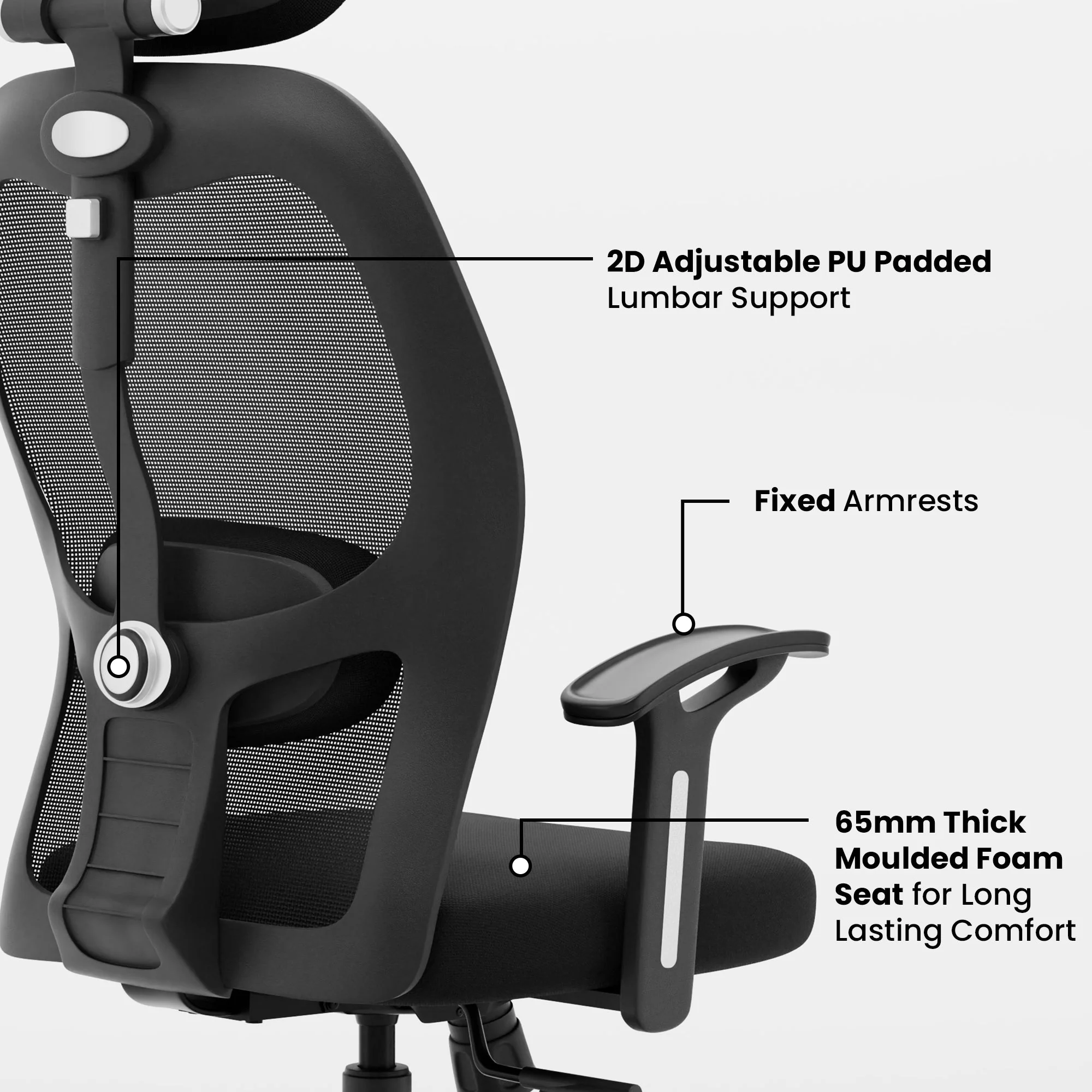 Green Soul Renewed Yoga High 1D Armrest Back Mesh Office Chair - Image 63