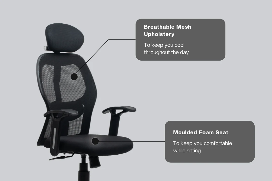Green Soul Renewed Yoga High 1D Armrest Back Mesh Office Chair - Image 80