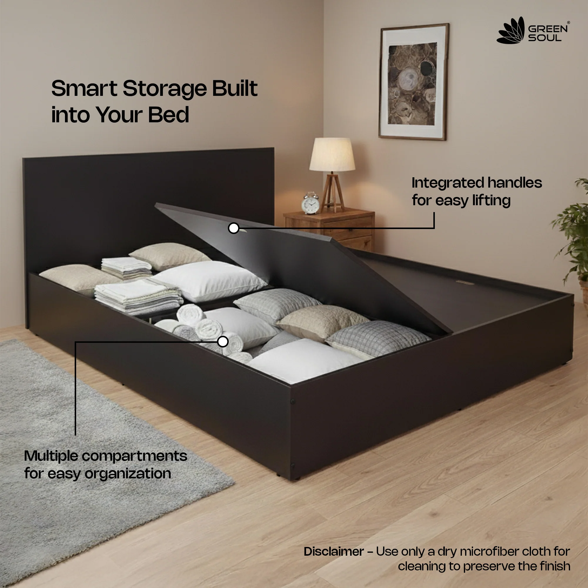 Green Soul Zenith Queen bed with Box Storage - Image 22