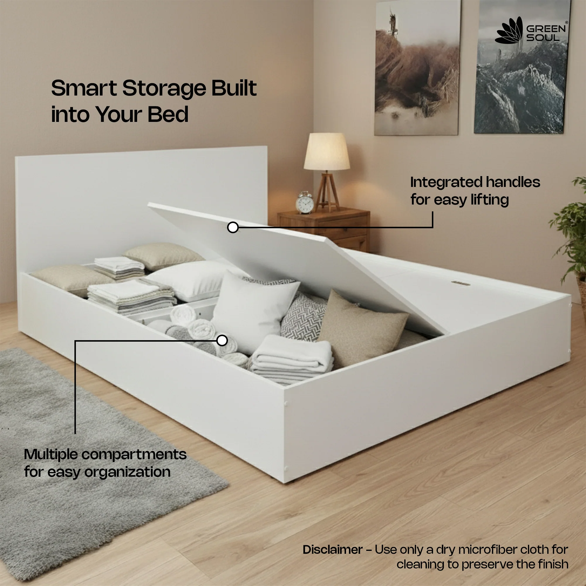 Green Soul Zenith Queen bed with Box Storage - Image 33