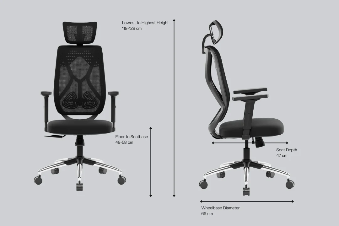 Green Soul Renewed Zodiac Pro Series High Back Mesh Office Chair - Image 107