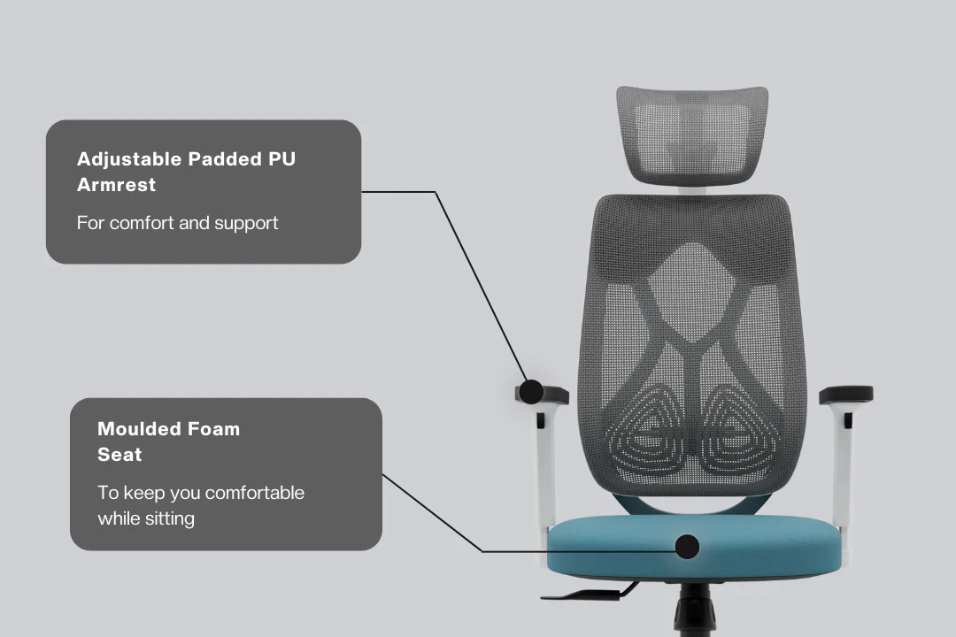 Green Soul Renewed Zodiac Superb High Back Mesh Office Chair - Image 33