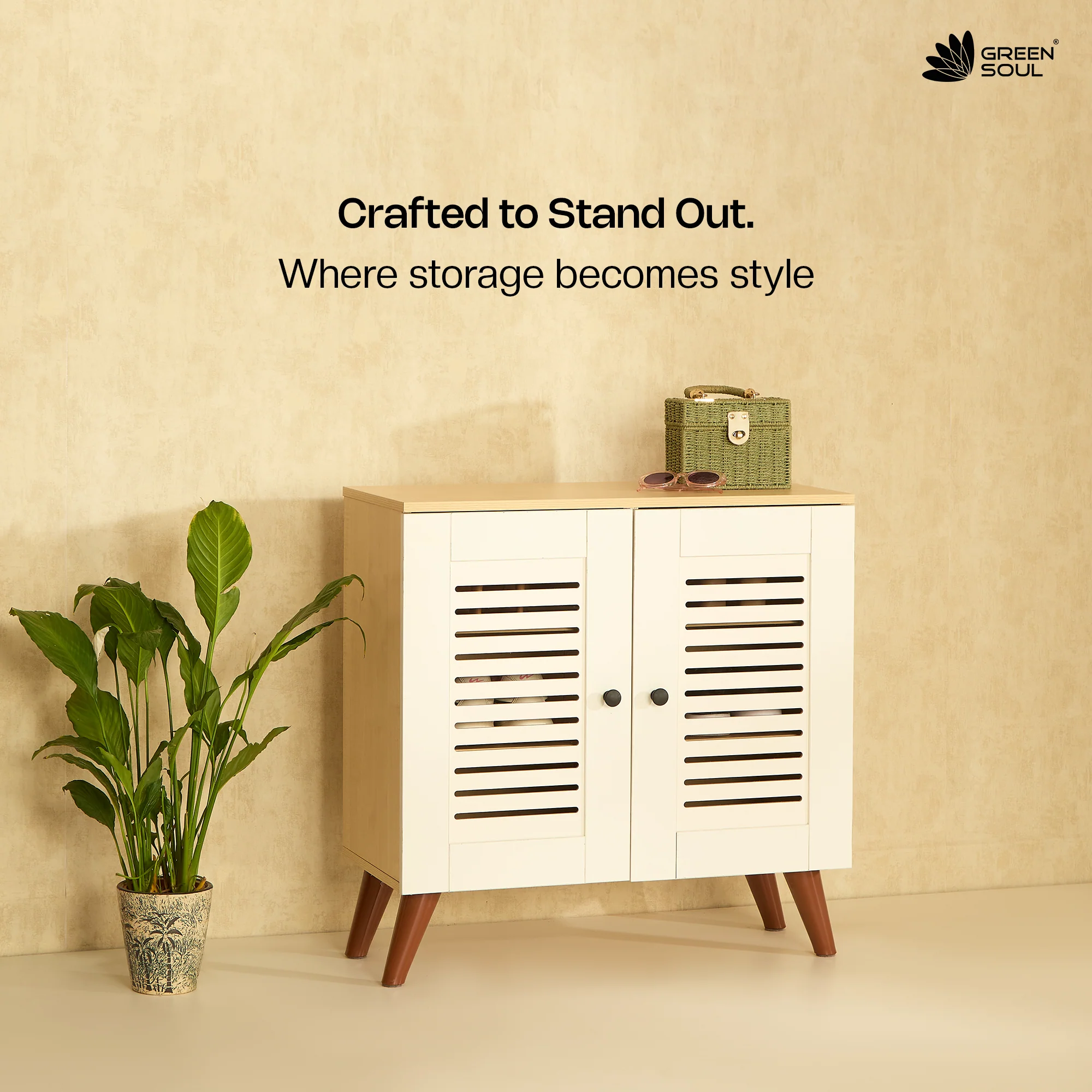 Green Soul Renewed Zuvio 2 Door Ventilated Shoe Rack - Image 5