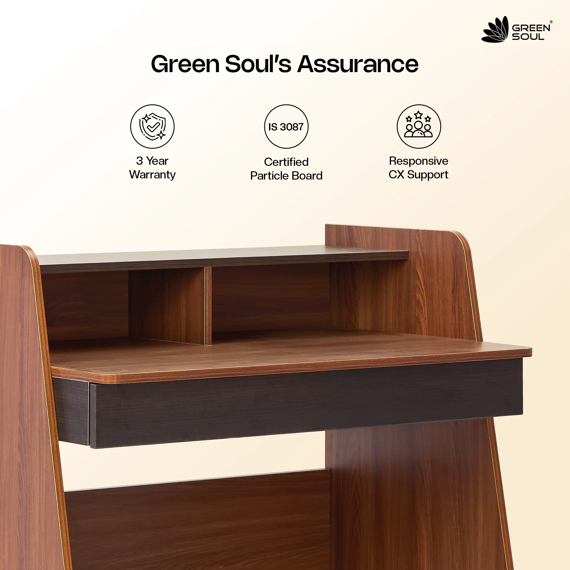 Green Soul Ripple Study Table for Home & Office (3ft Wide) IS 3087 Certified - Image 17