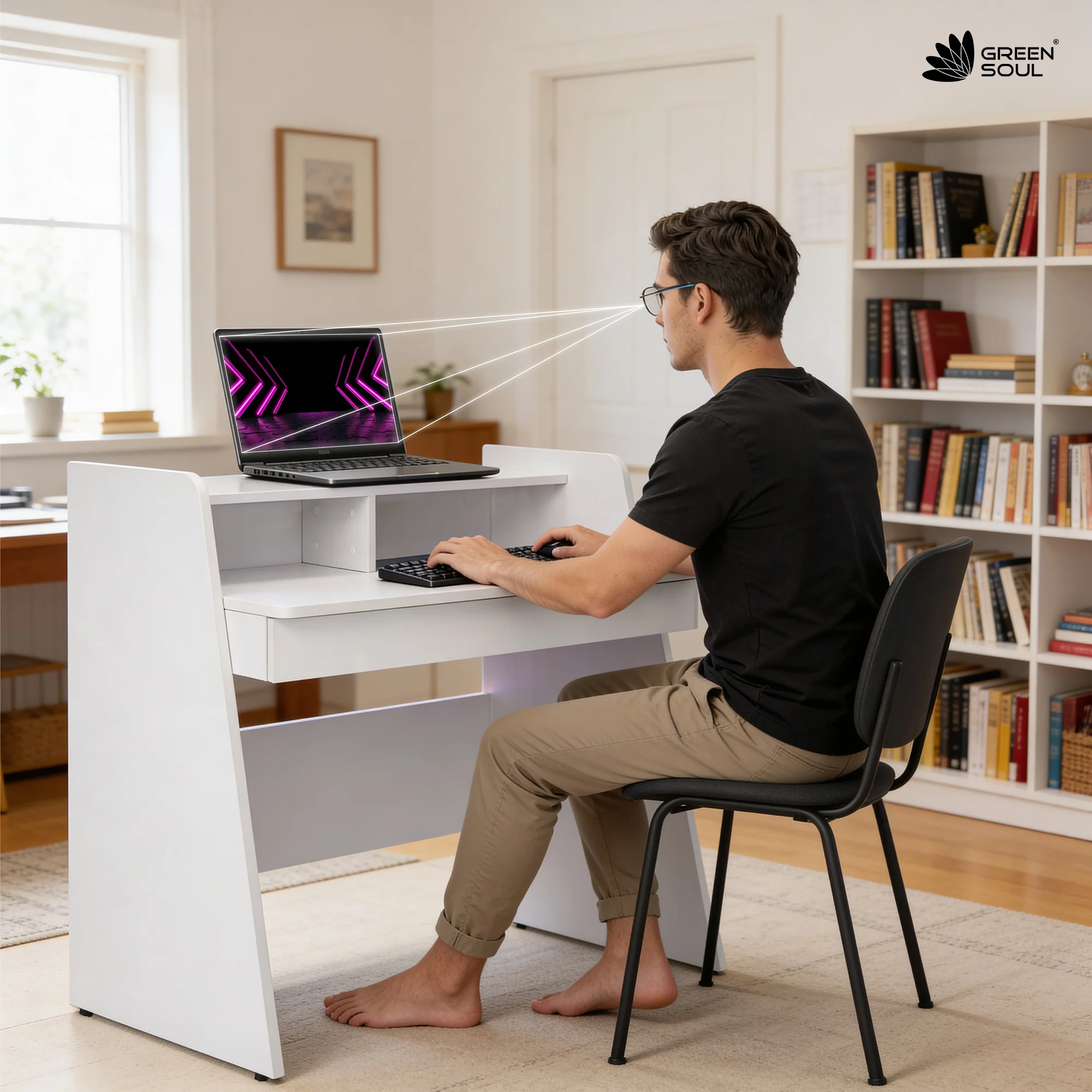 Green Soul Ripple Study Table for Home & Office (3ft Wide) IS 3087 Certified - Image 23