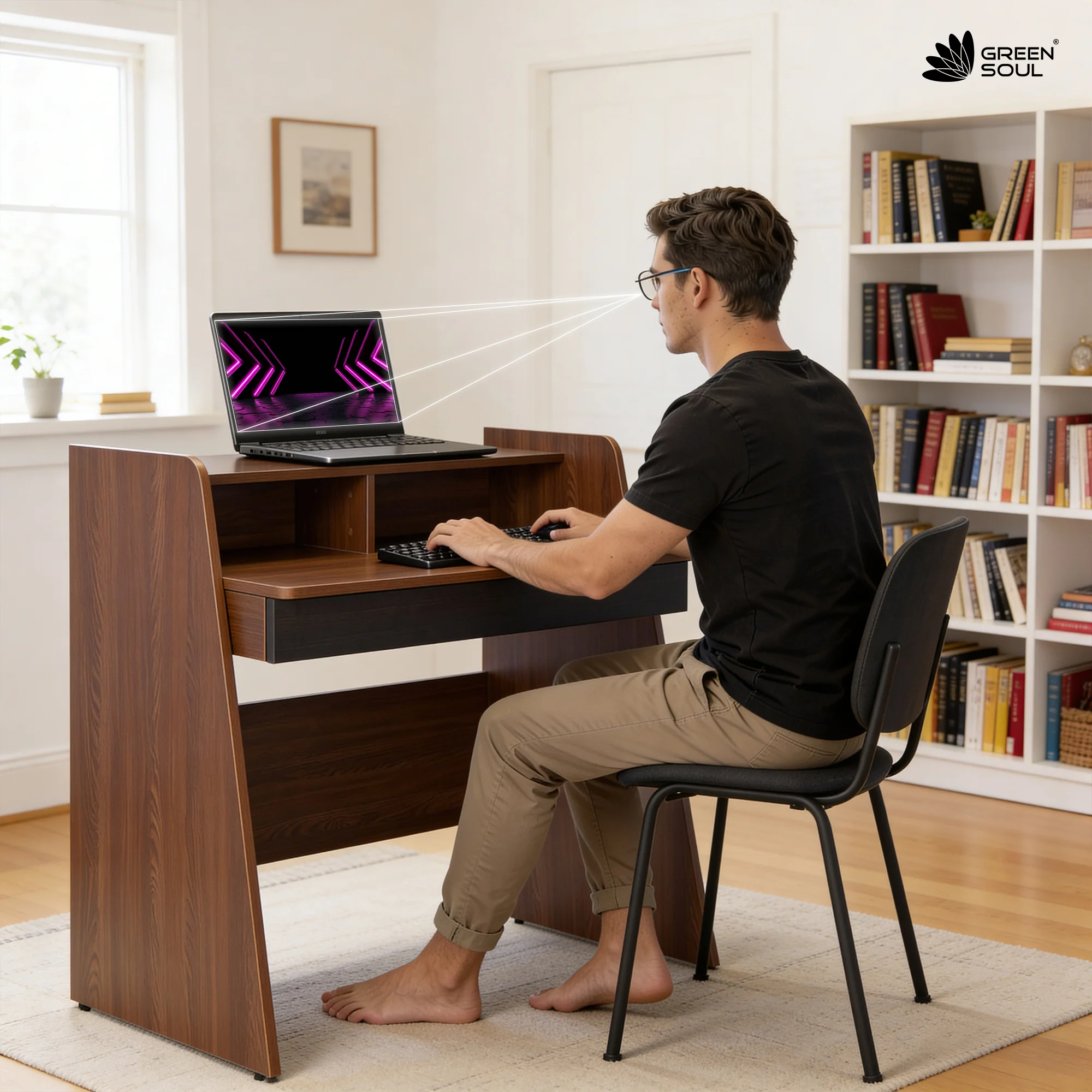 Green Soul Ripple Study Table for Home & Office (3ft Wide) IS 3087 Certified - Image 24