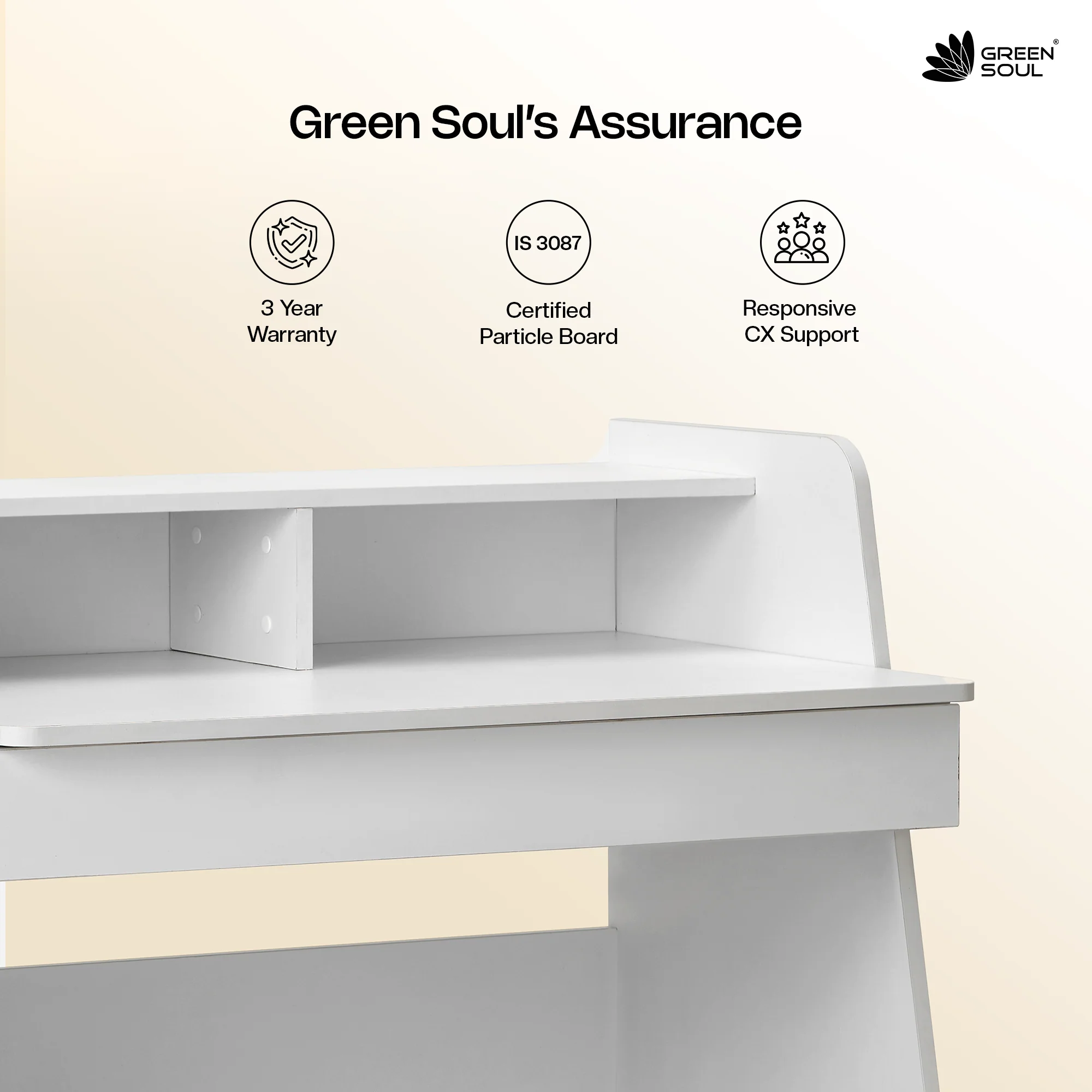 Green Soul Ripple Study Table for Home & Office (3ft Wide) IS 3087 Certified - Image 6