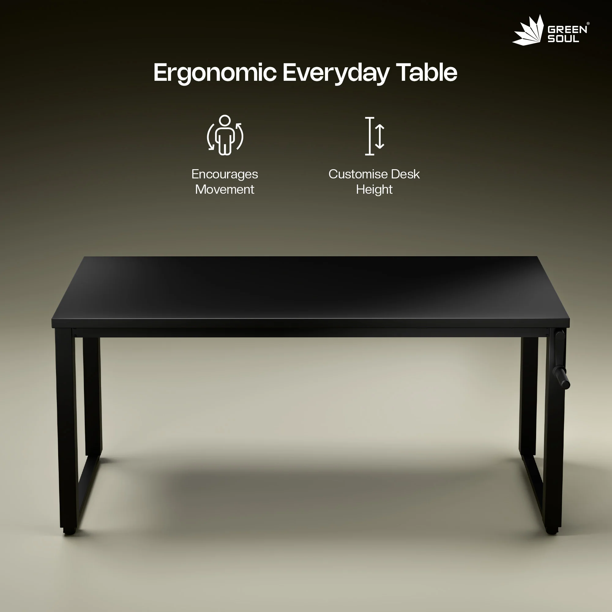 Green Soul Rise (5ft) Manual Height Adjustable Table - Image 3
