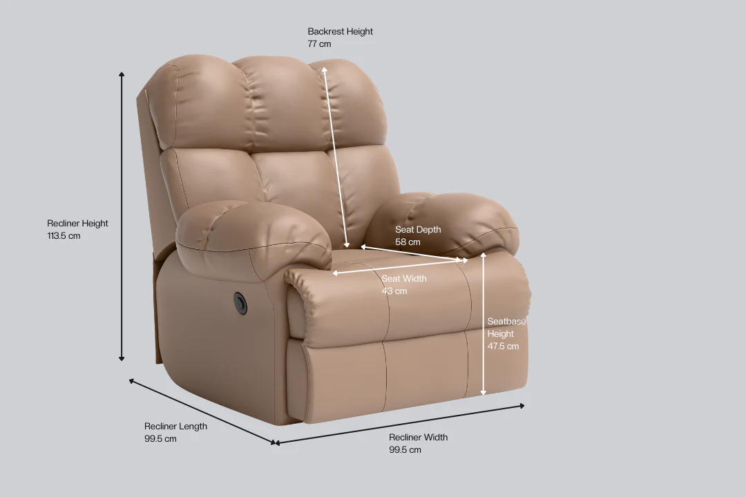 Green Soul Shangri-La Rocking, Revolving and Recline Single Seater Electric Recliner Sofa - Image 102