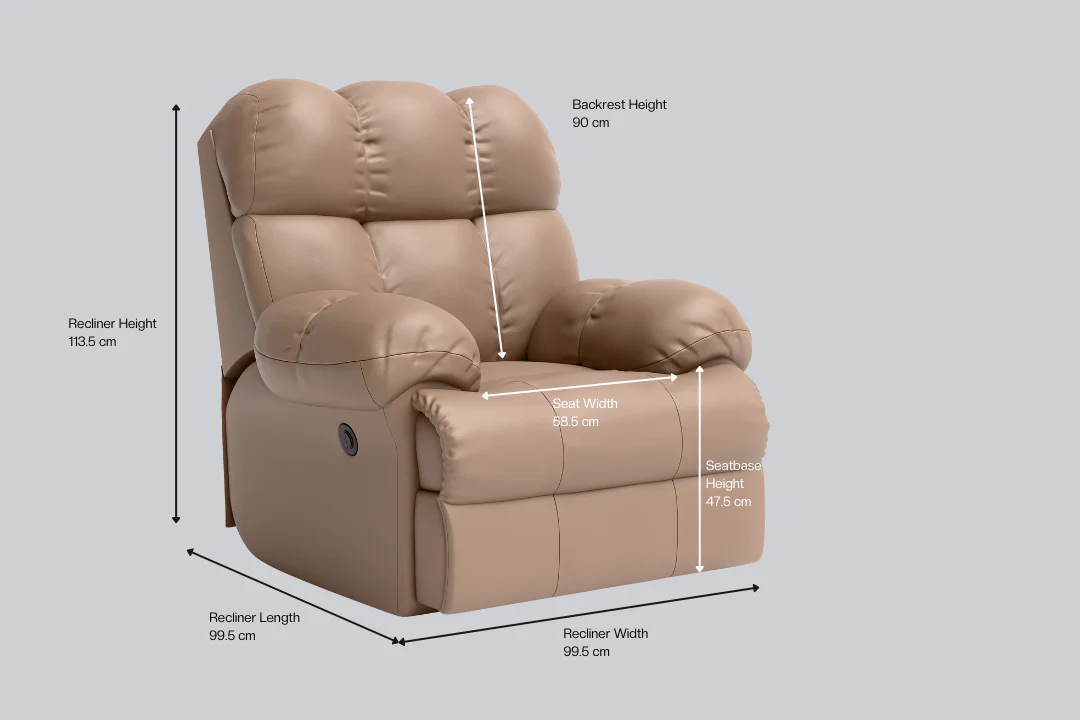 Green Soul Shangri-La Rocking, Revolving and Recline Single Seater Electric Recliner Sofa - Image 16