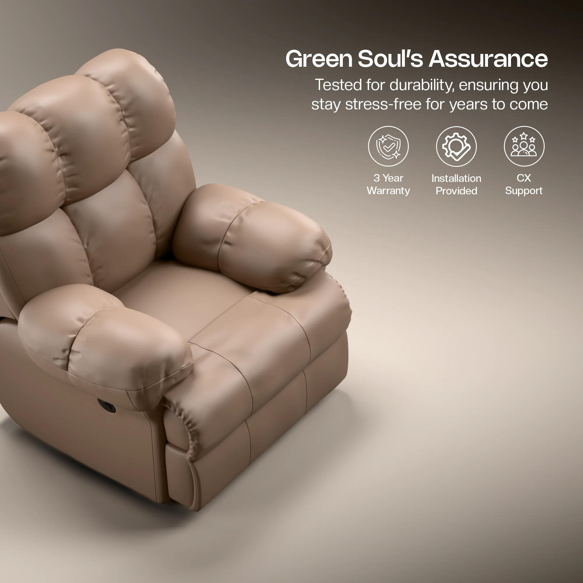 Green Soul® Shangri-La Single Seater Electric Recliner Sofa - Image 36