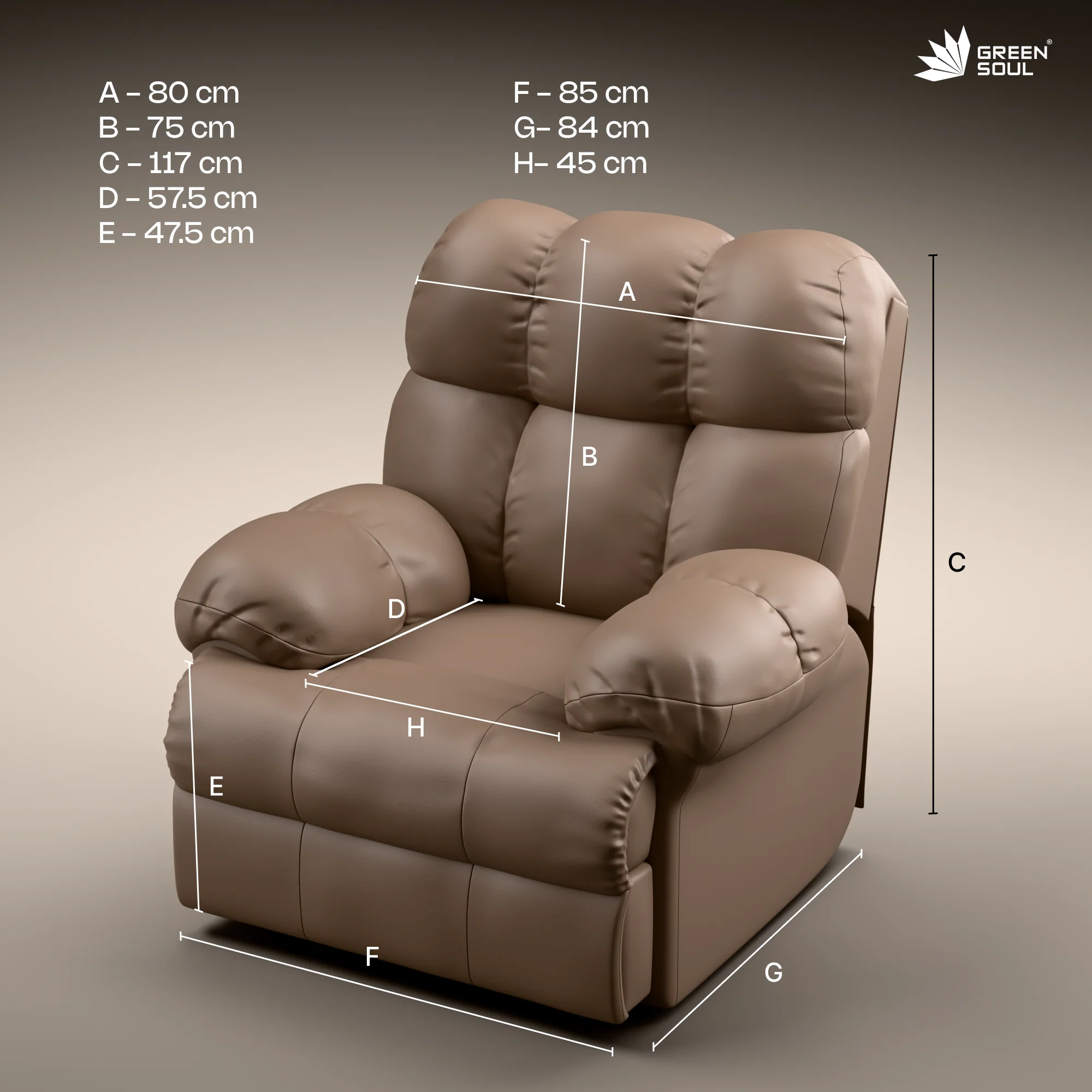 Green Soul® Shangri-La Single Seater Electric Recliner Sofa - Image 60