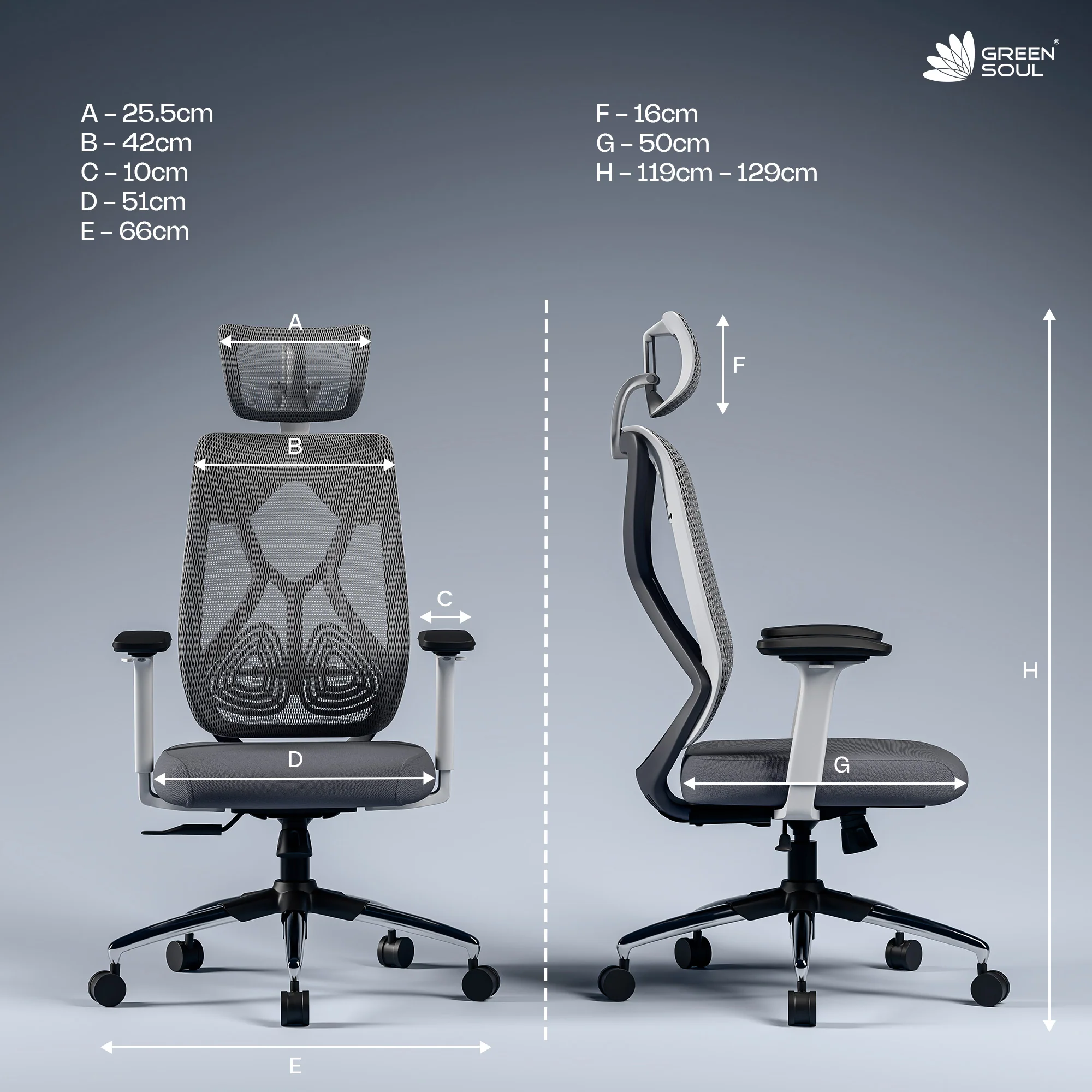 Green Soul Zodiac Pro Series High Back Mesh Office Chair - Image 135