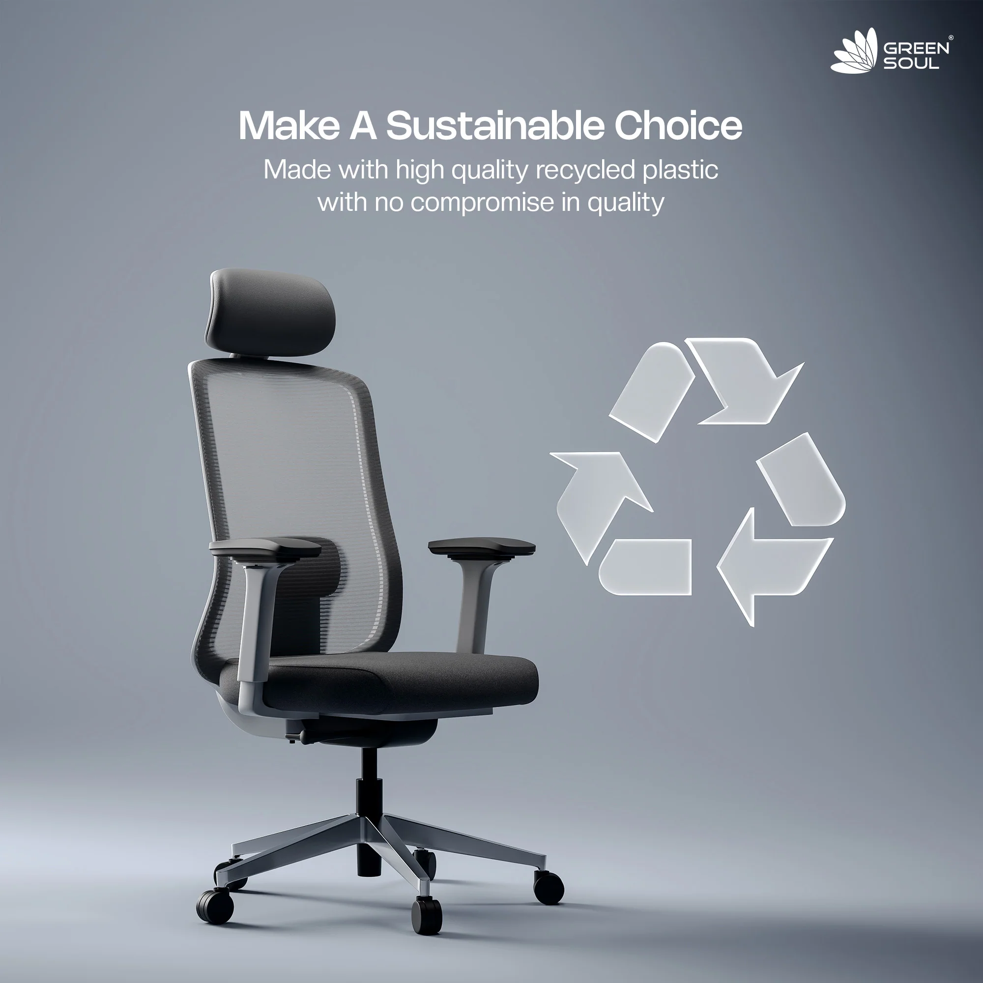 Green Soul Cosmos Pro Minimal Design Ergonomic Office Chair Intelli-Adapt 4D armrest - Image 20
