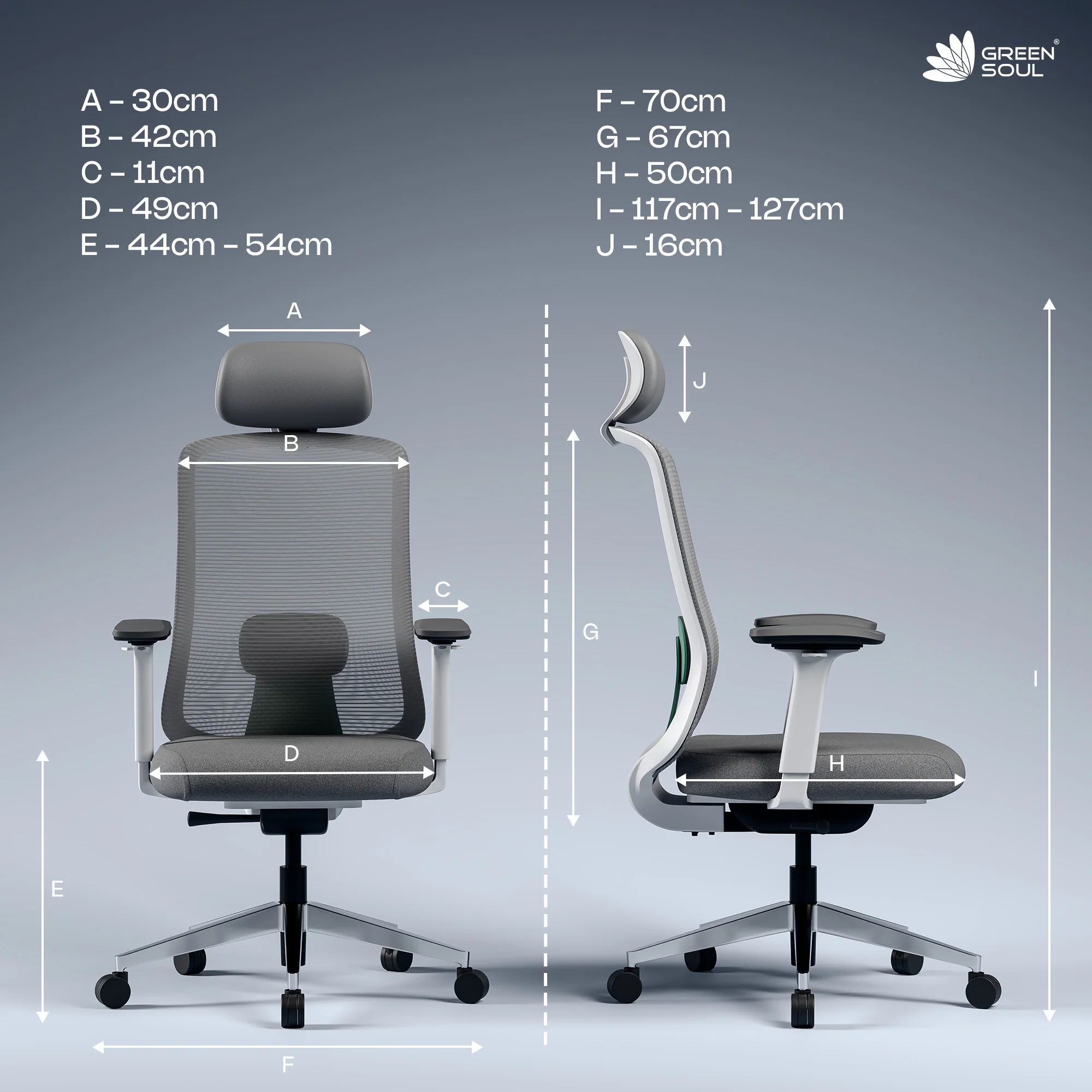 Green Soul Cosmos Pro Minimal Design Ergonomic Office Chair Intelli-Adapt 4D armrest - Image 4