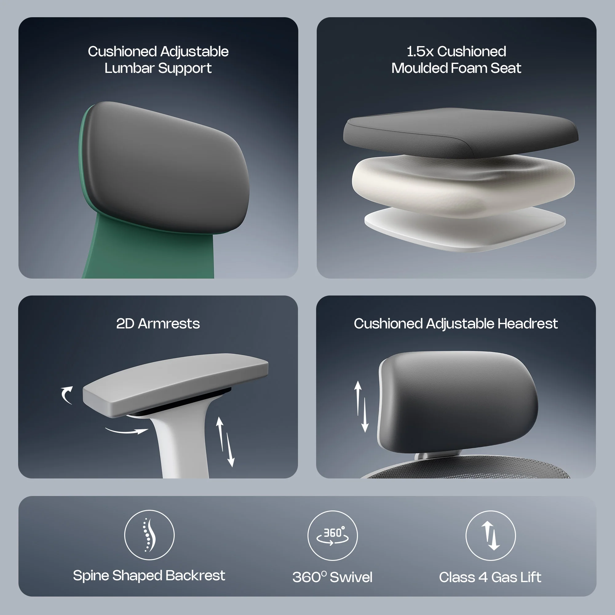 Green Soul Renewed Cosmos Lite Ergonomic Office Chair - Image 11