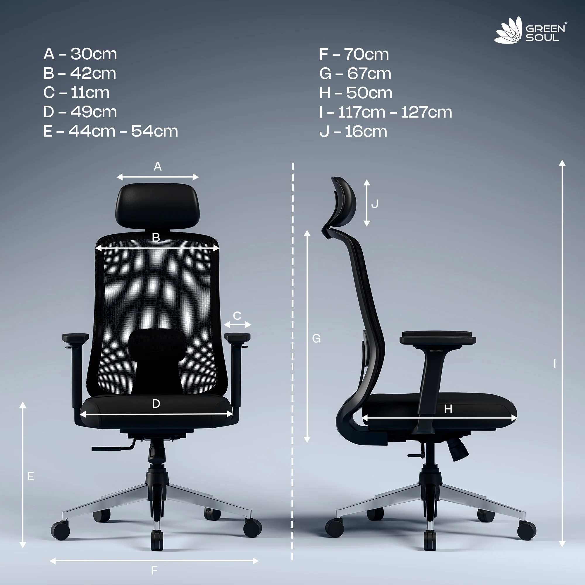 Green Soul Renewed Cosmos Lite Ergonomic Office Chair - Image 22