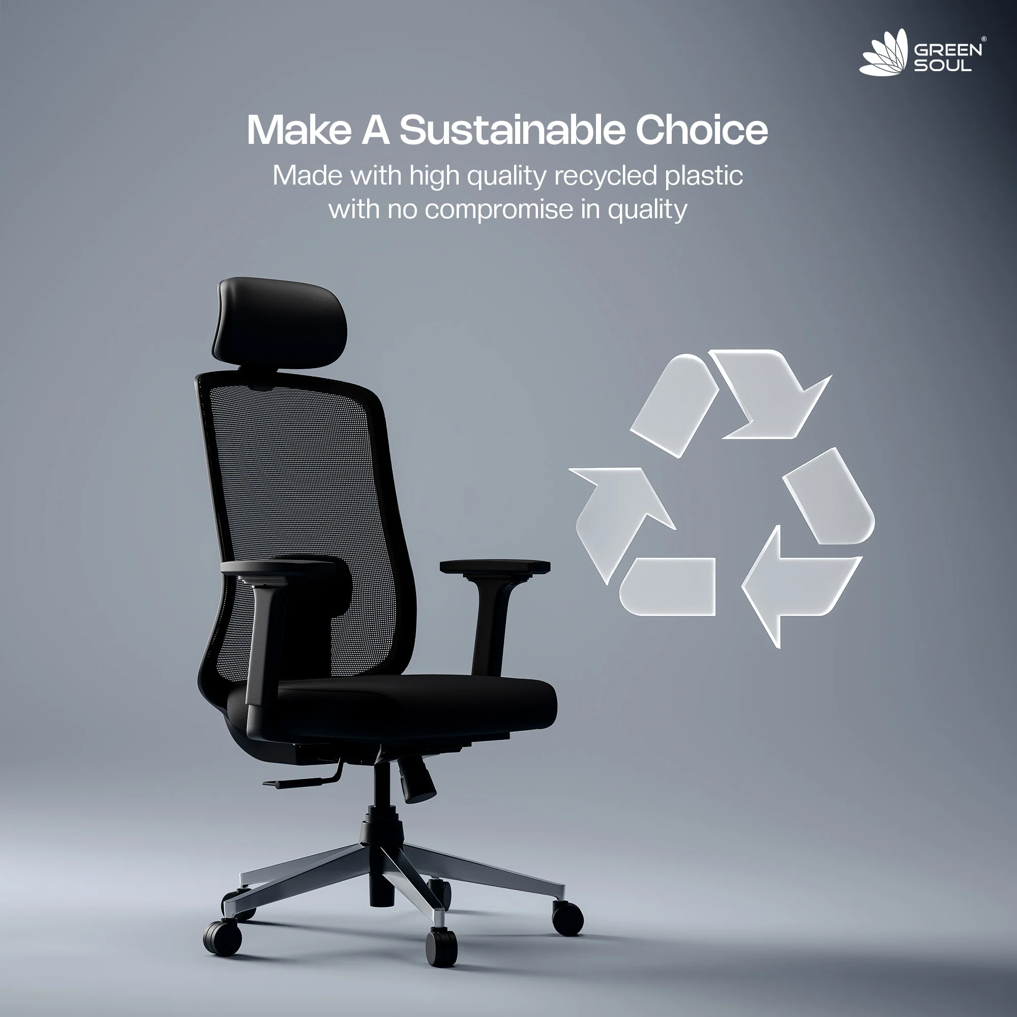 Green Soul Renewed Cosmos Lite Ergonomic Office Chair - Image 25
