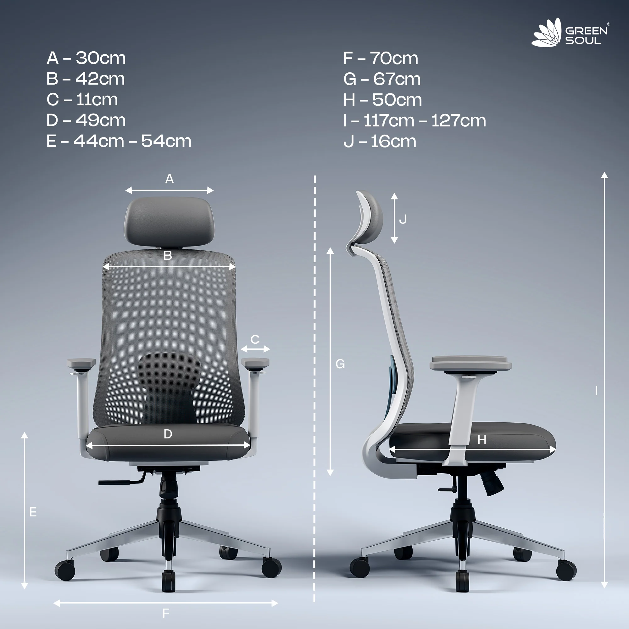 Green Soul Renewed Cosmos Lite Ergonomic Office Chair - Image 29