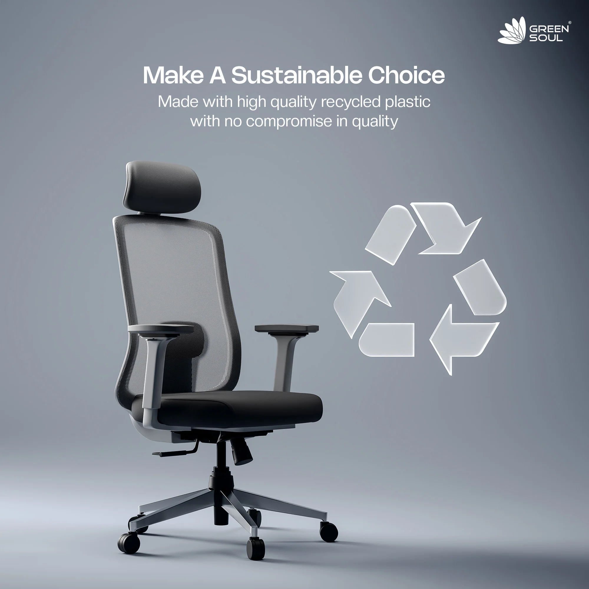 Green Soul Renewed Cosmos Lite Ergonomic Office Chair - Image 32