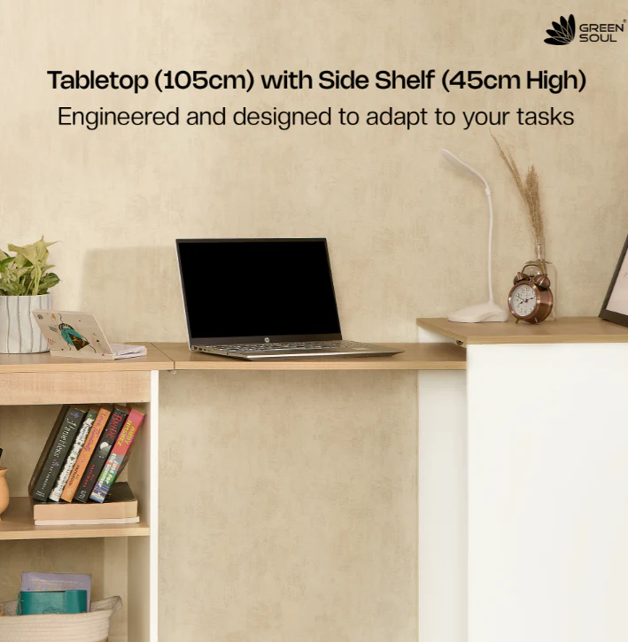 Green Soul Kyoto 4.6ft Study Table with Space-Saving Design - Image 4