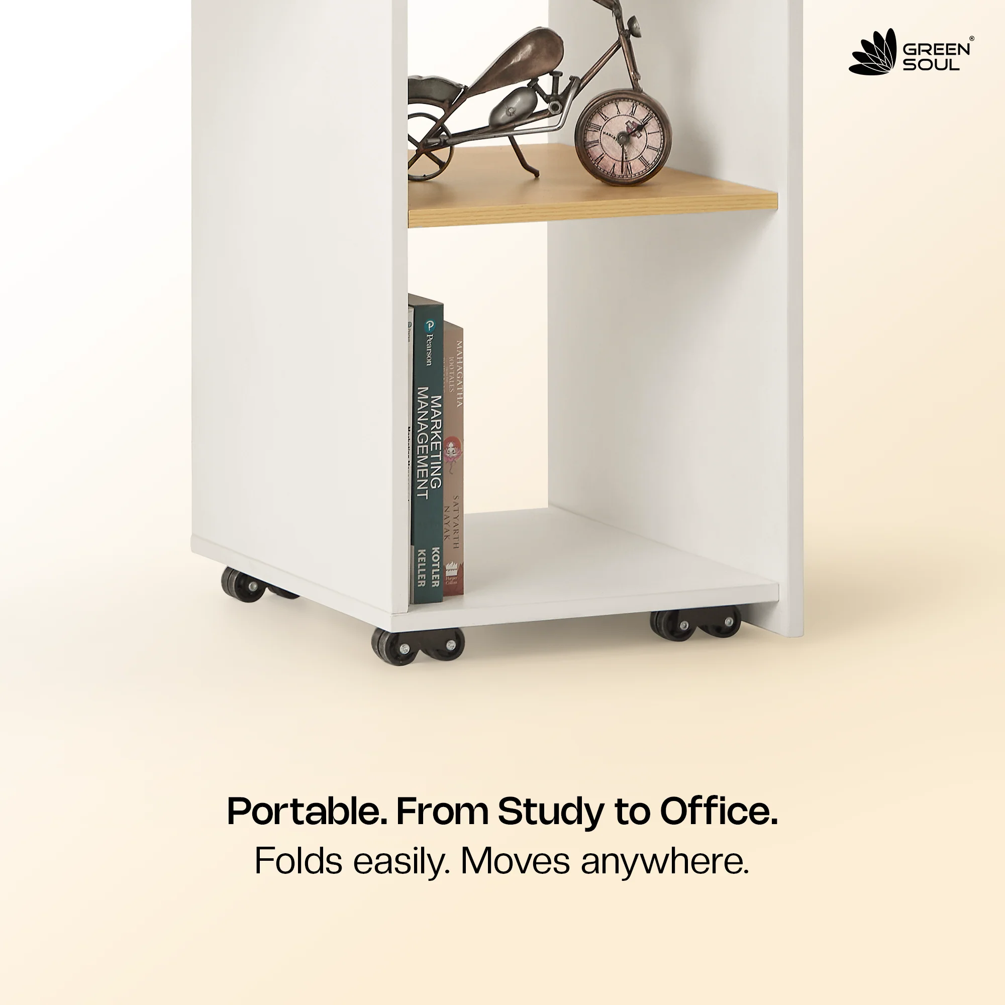 Green Soul Kyoto 4.6ft Study Table with Space-Saving Design - Image 10