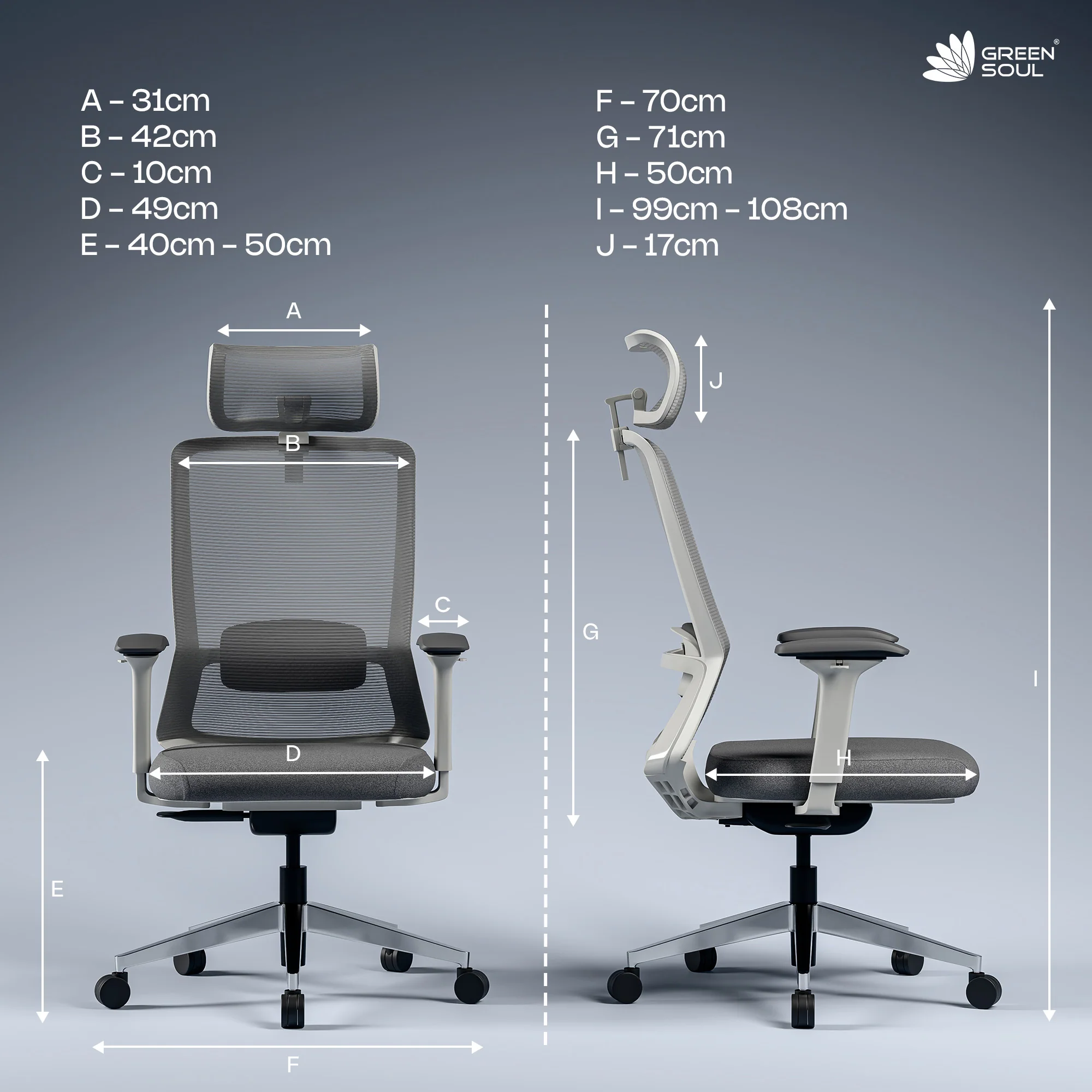 Green Soul Renewed Leo Pro Ergonomic Office Chair - Image 12