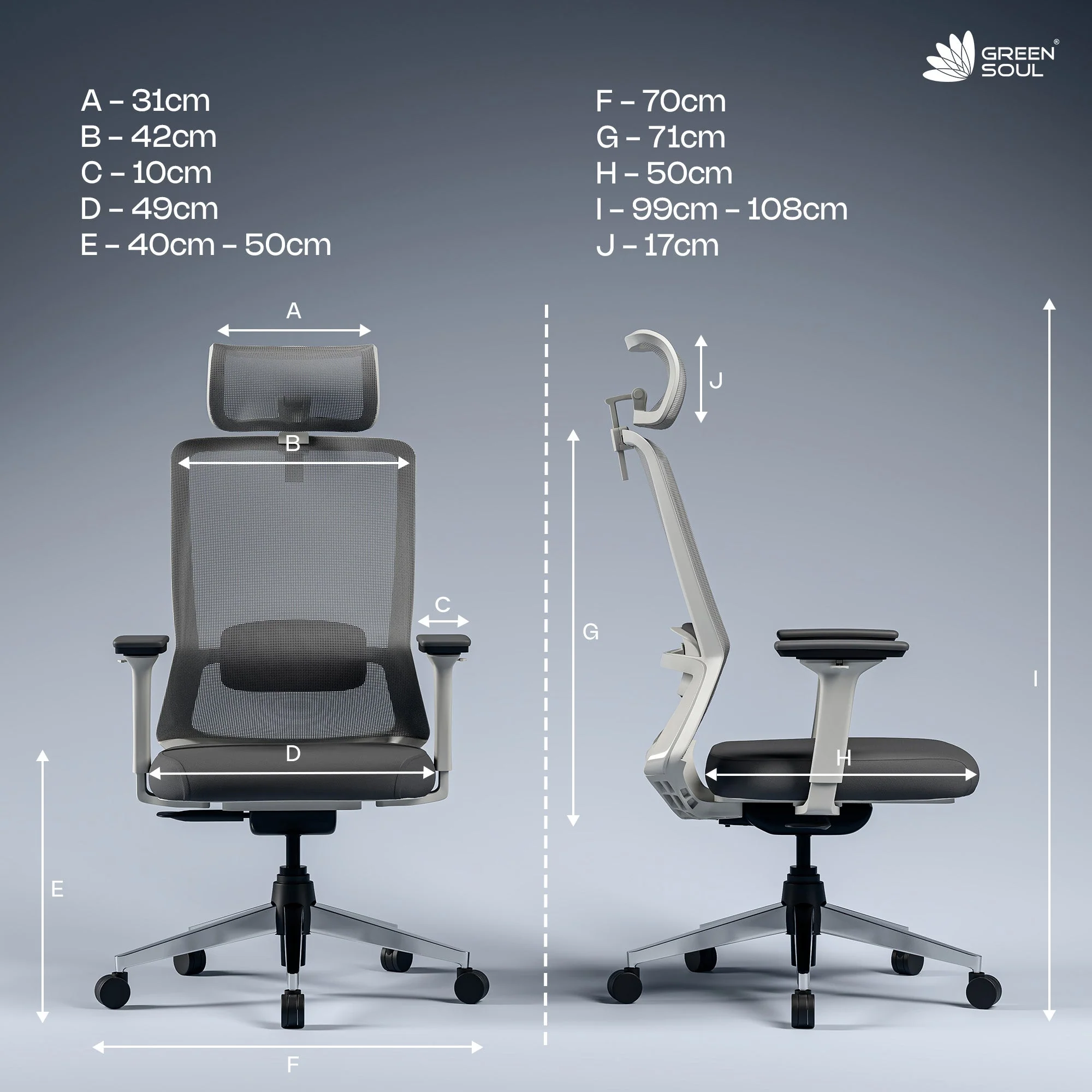 Green Soul Renewed Leo Pro Ergonomic Office Chair - Image 32