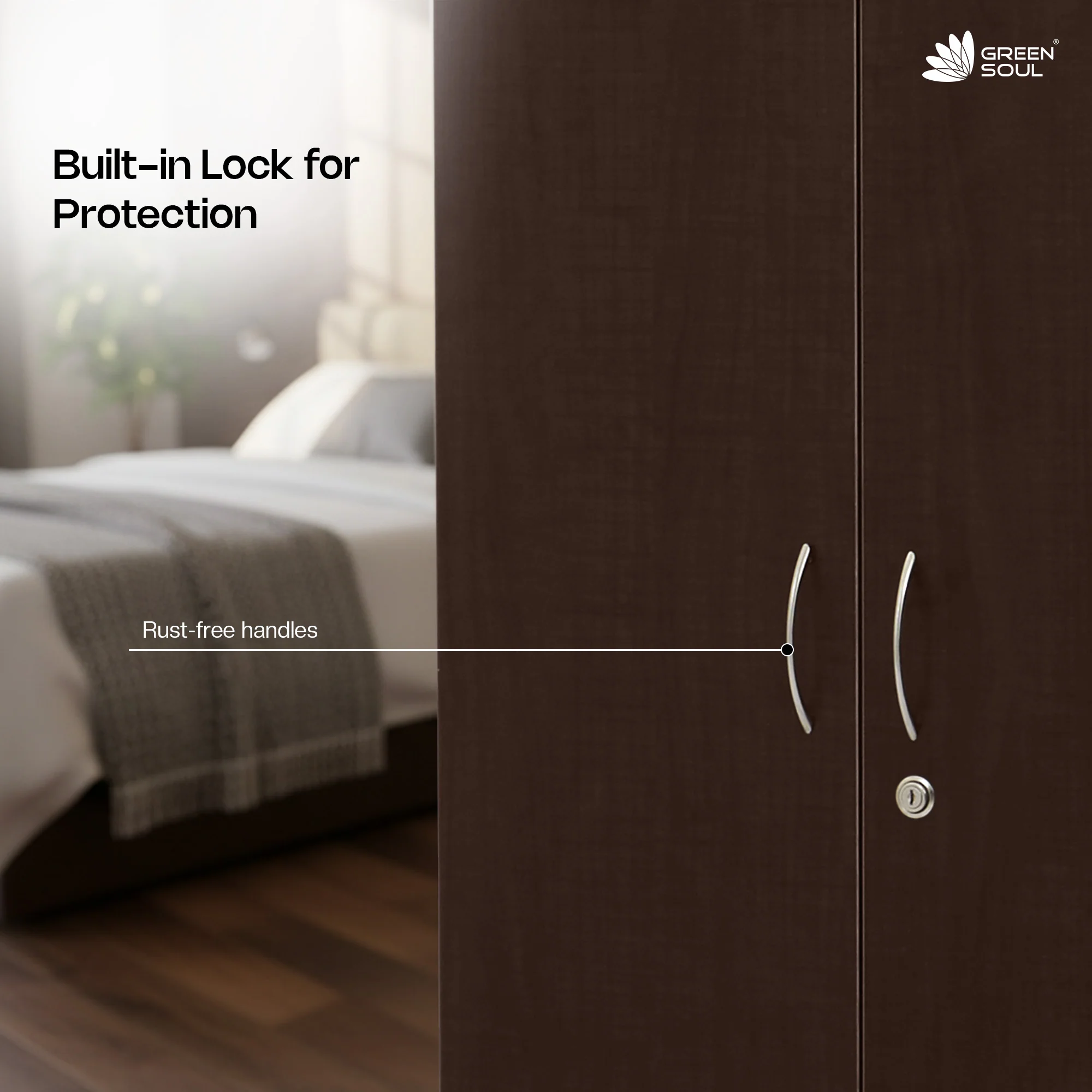 Green Soul Renewed Merlin 3-Door Wardrobe - Image 11