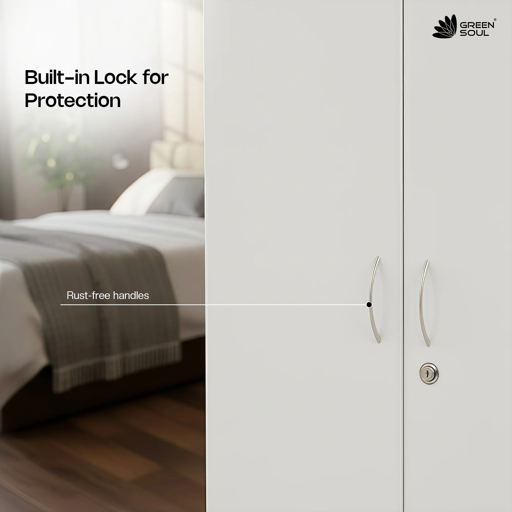 Green Soul Renewed Merlin 3-Door Wardrobe - Image 25