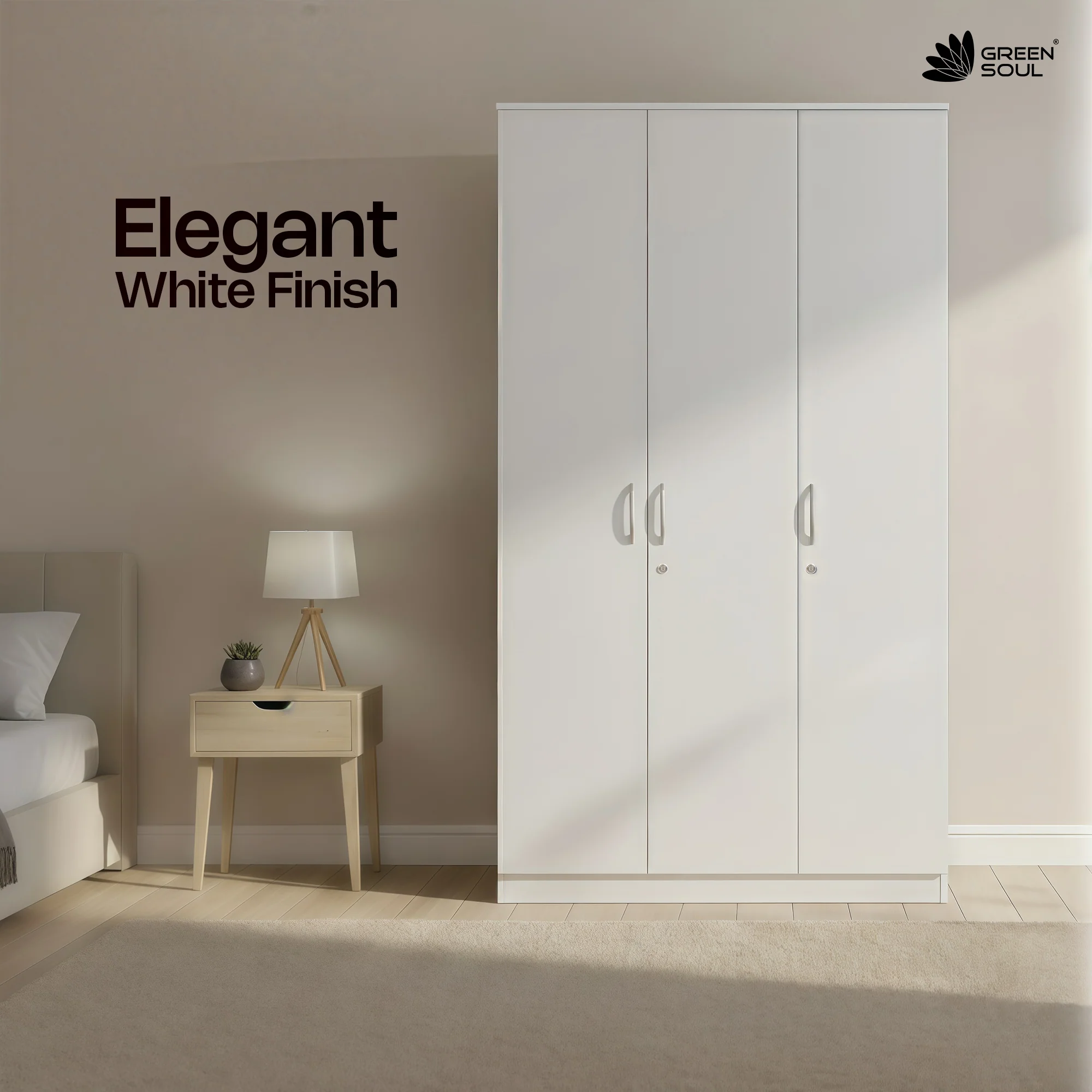 Green Soul Renewed Merlin 3-Door Wardrobe - Image 27
