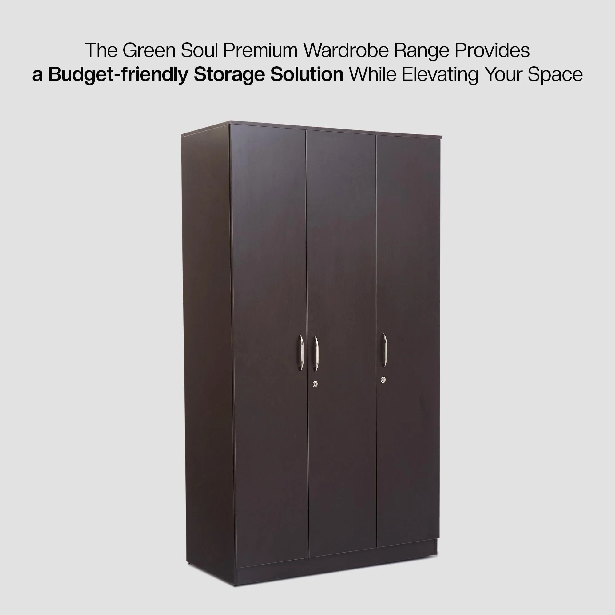 Green Soul Renewed Merlin 3-Door Wardrobe - Image 4