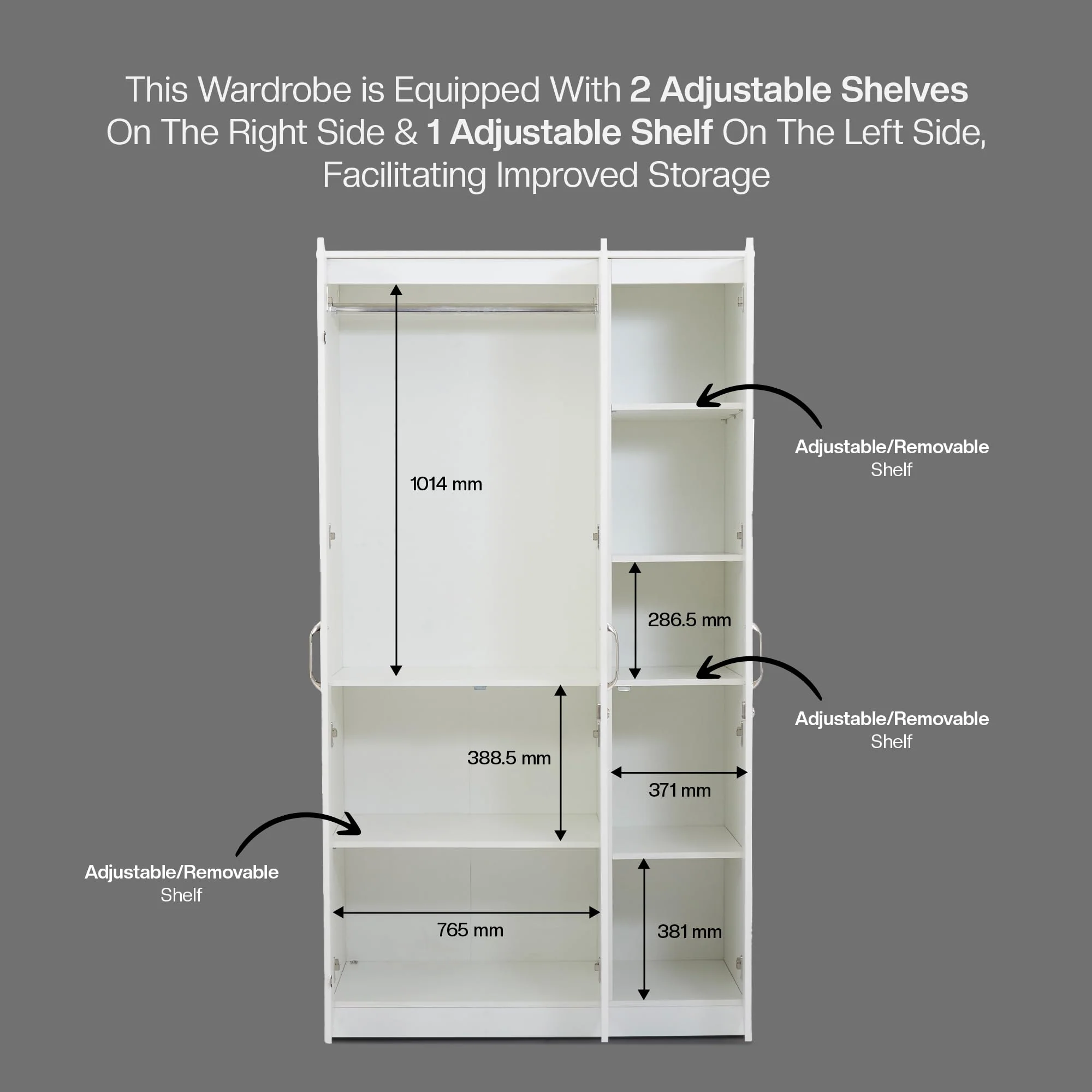 Green Soul Renewed Merlin 3-Door Wardrobe - Image 9