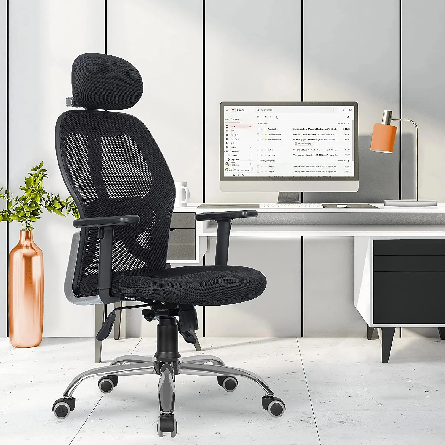 Green Soul Renewed New York High Back Mesh Office Chair - Image 2